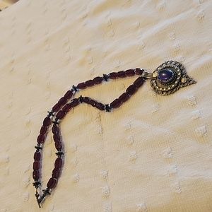 Lapis Lazuli Antique Bohemian  Statement Necklace,one of a kind..